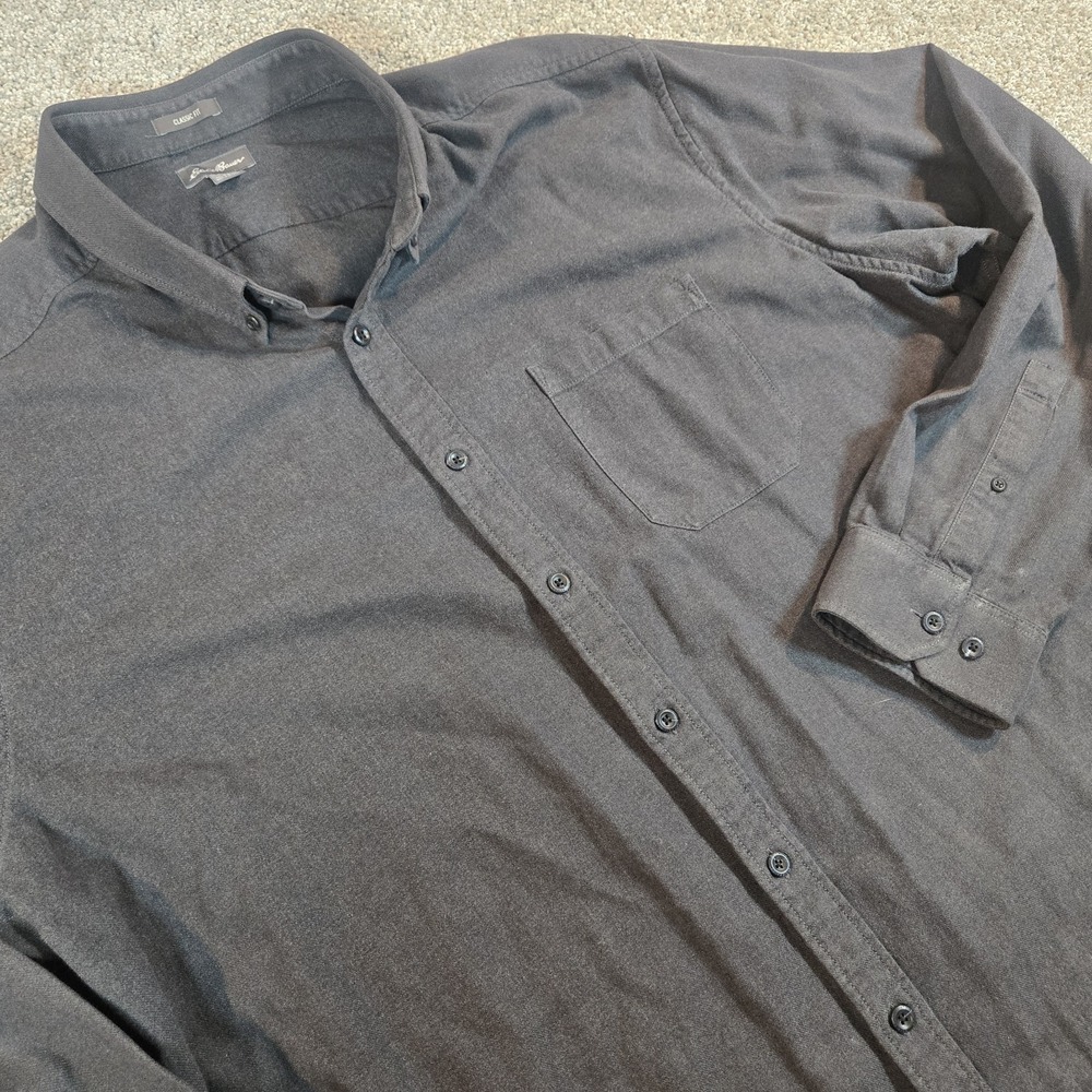 Eddie Bauer Gray Flannel‎ Classic Fit  Mens Size 3XLT Longsleeve Shirt Button